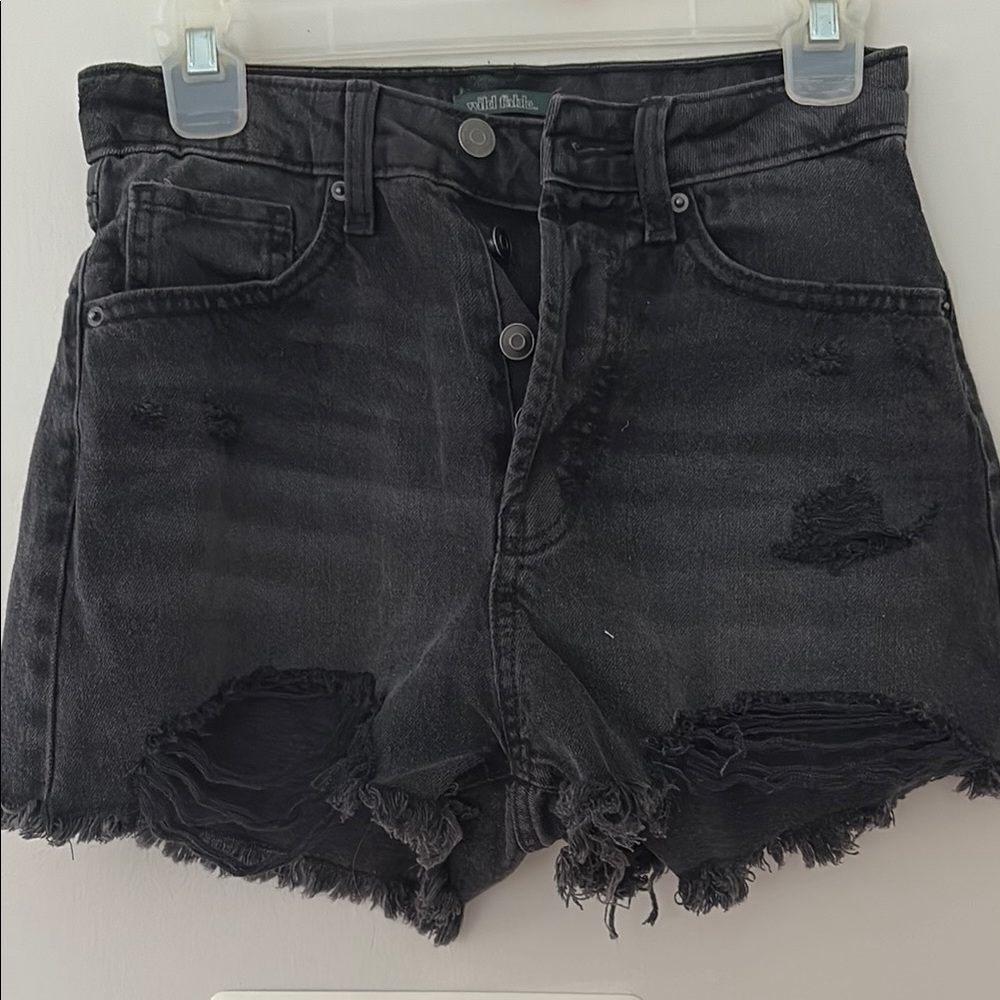 Wild Fable Black Distressed Jean Shorts